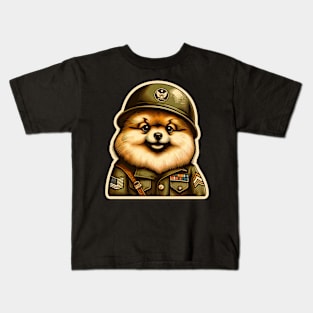 Pomeranian Soldier Kids T-Shirt